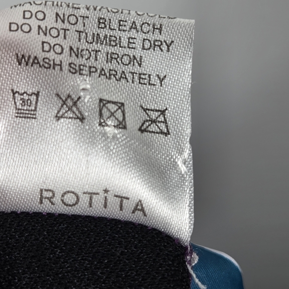 Rotita Purple Tropical Floral 2 Piece Bikini Top & Cinched Swim Skirt Size Large - Picture 15 of 16